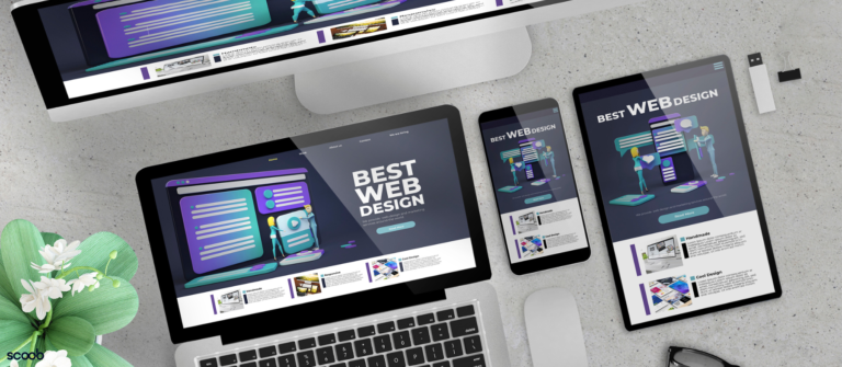 Mockup van een website die smartphone vriendelijk is